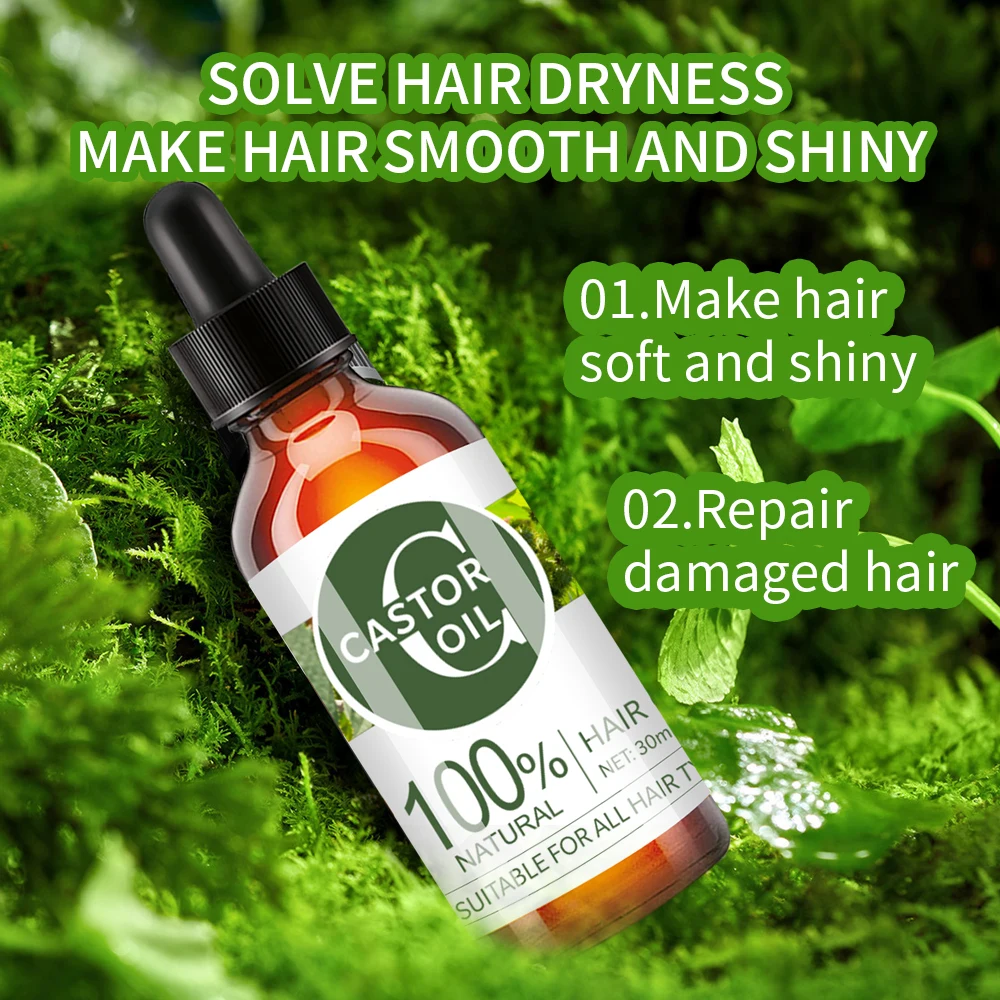30ml Rosemary Oil for Hair Growth Anti Frizz Moroccan Hair Oil Curly Hair Products 100% Natural Organic Castor Almond Oil