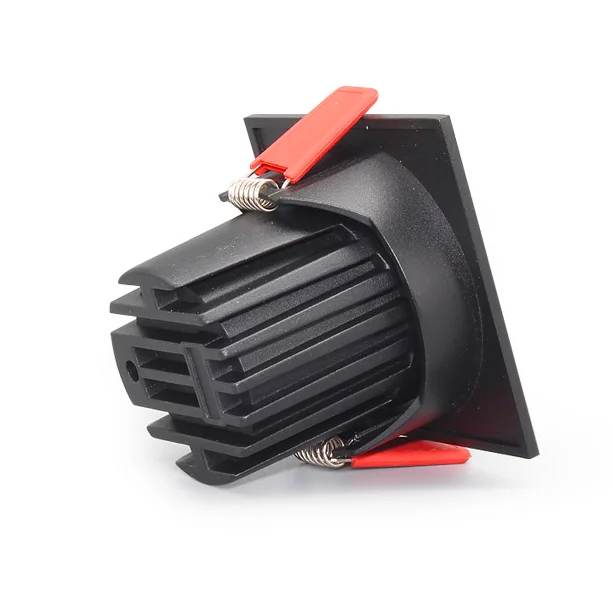 High quality anti glare COB LED aluminium down light 45 degree adjustable square flicker free driver 7 watt 12w cri90