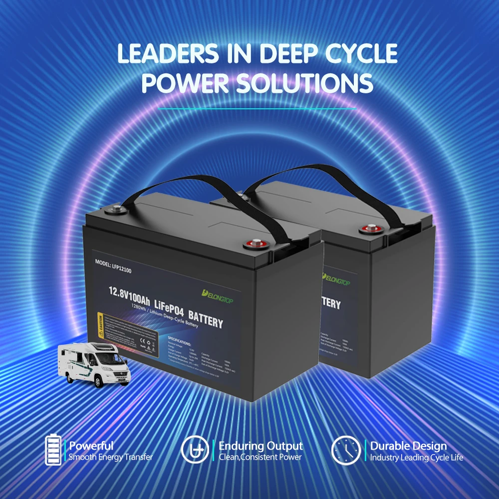 Lead acid battery Replacement LiFePO4 12V 100Ah battery pack Solar for golf cart RV boat
