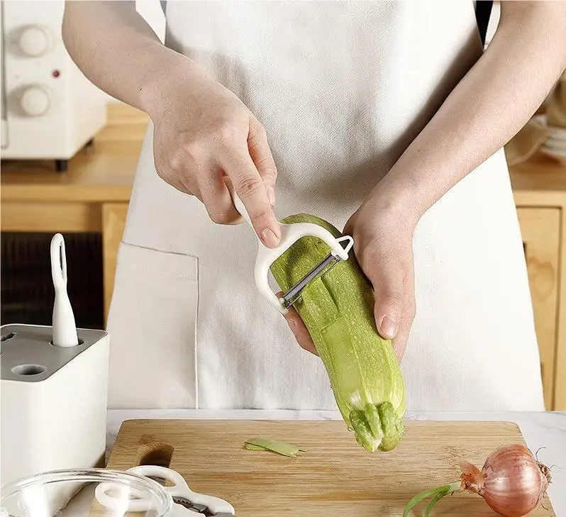 Multifunctional kitchen gadgets set 6-piece set with storage seat Vegetable and fruit tool combination set