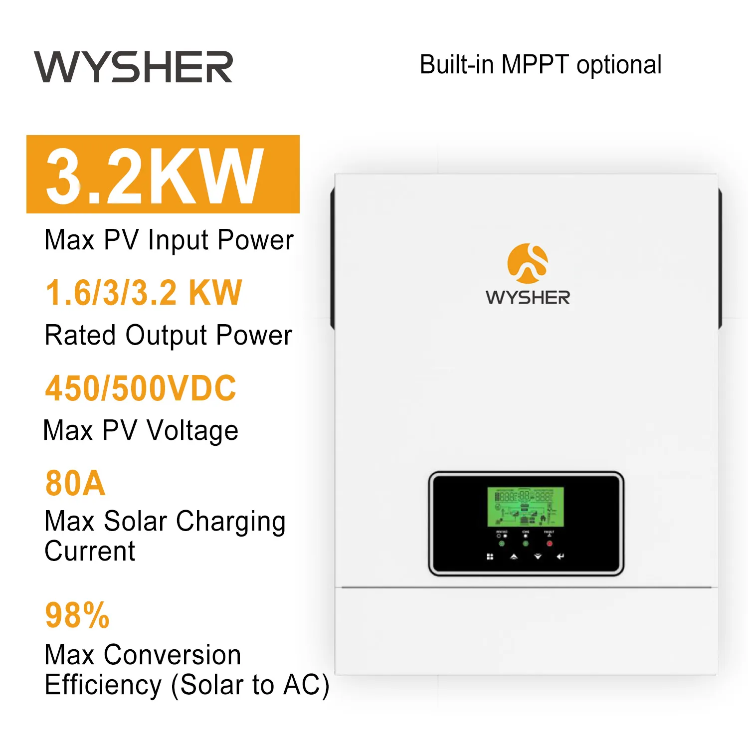 Wysher чистая Синусоидальная волна 3000 Ватт широкий PV диапазон вне сети 3 кВт Вт 24 В mppt инвертор солнечной энергии