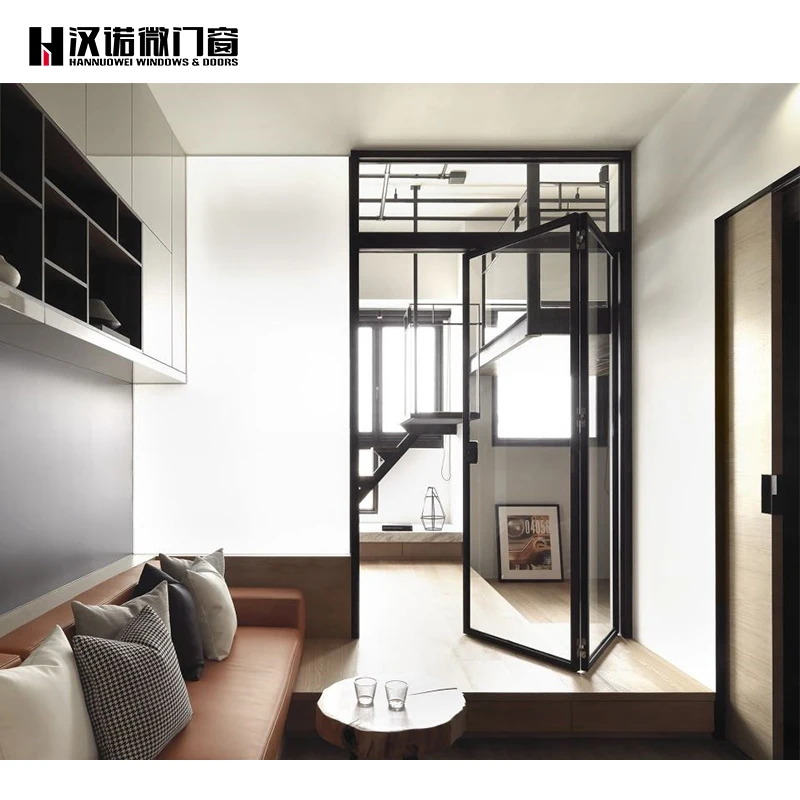 Aluminum Alloy Folding Door Is Extremely Narrow Kitchen Balcony Living Room Shop Car Wash Room Hanging Rail Glass Door