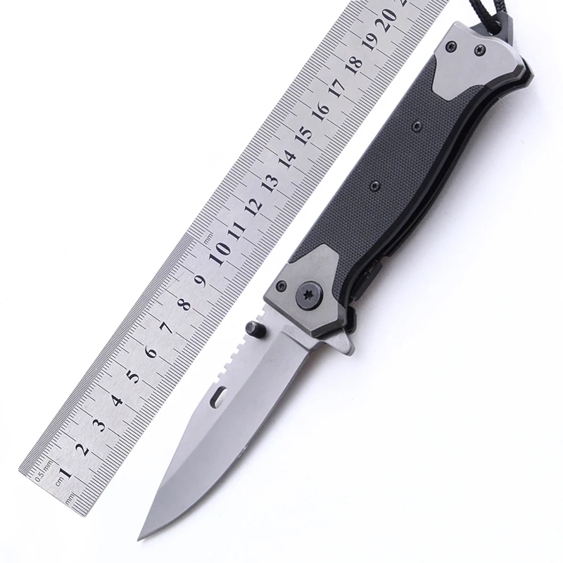Titanium gray blade G10 handle multifunction stainless steel knifes outdoor knife folding pocket knife