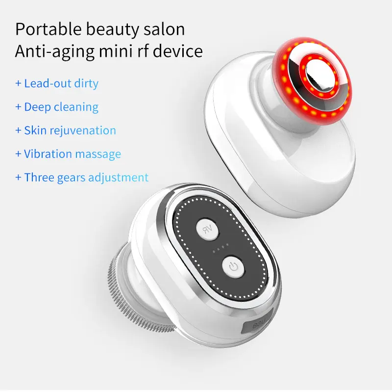 face cleaning scrubber electric silicone sonic facial lift microcurrent face up lifting led rf ems beauty device