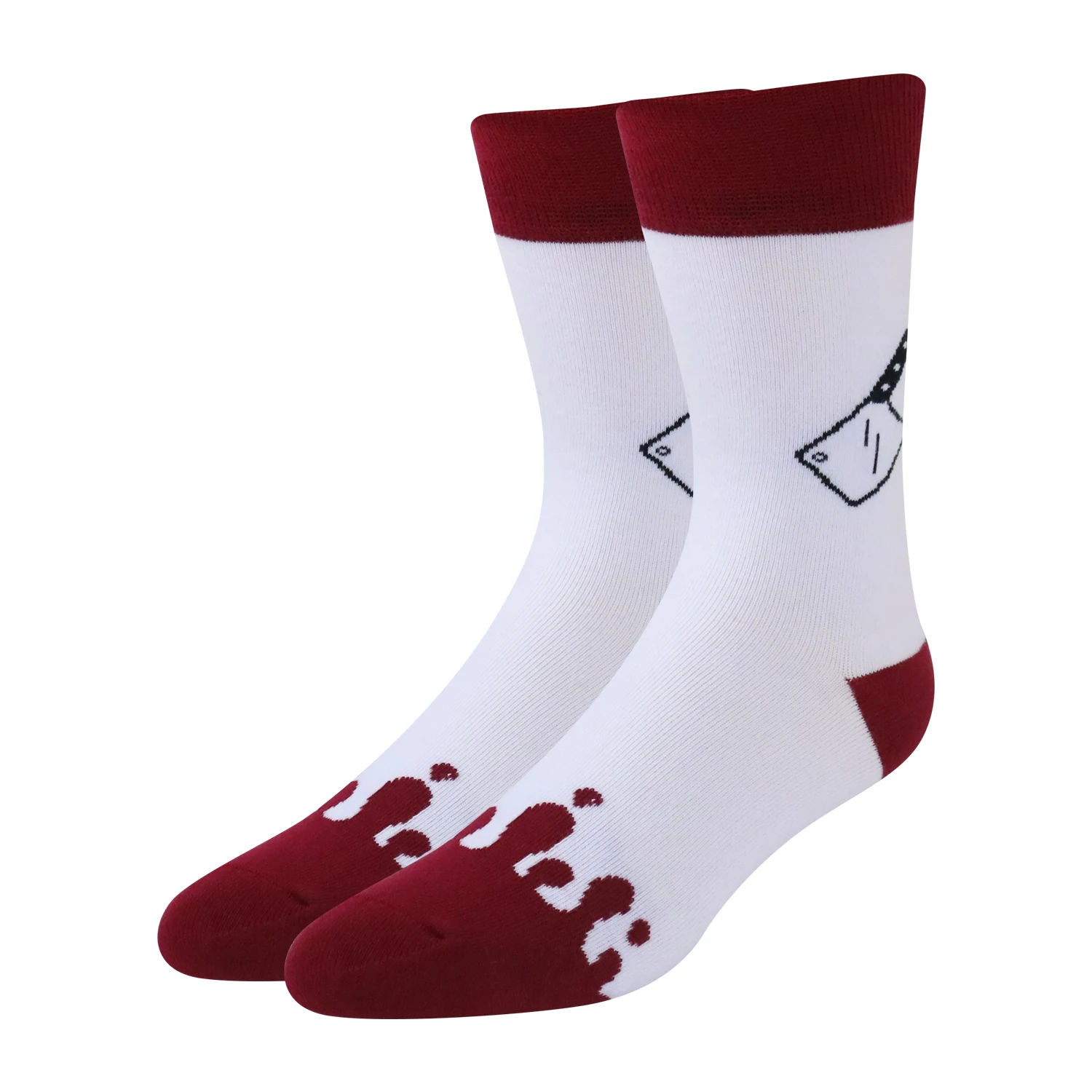 2021 new design jacquard high quality red fashion customized logo classic men socks
