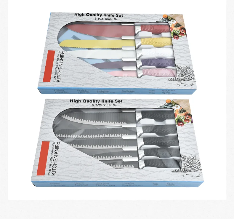 Cookbest 7-Inch Japanese Chef Knife Set with Plastic Handle 3Cr13 Metal Chopping Knife Kitchen Knife for Food Preparation