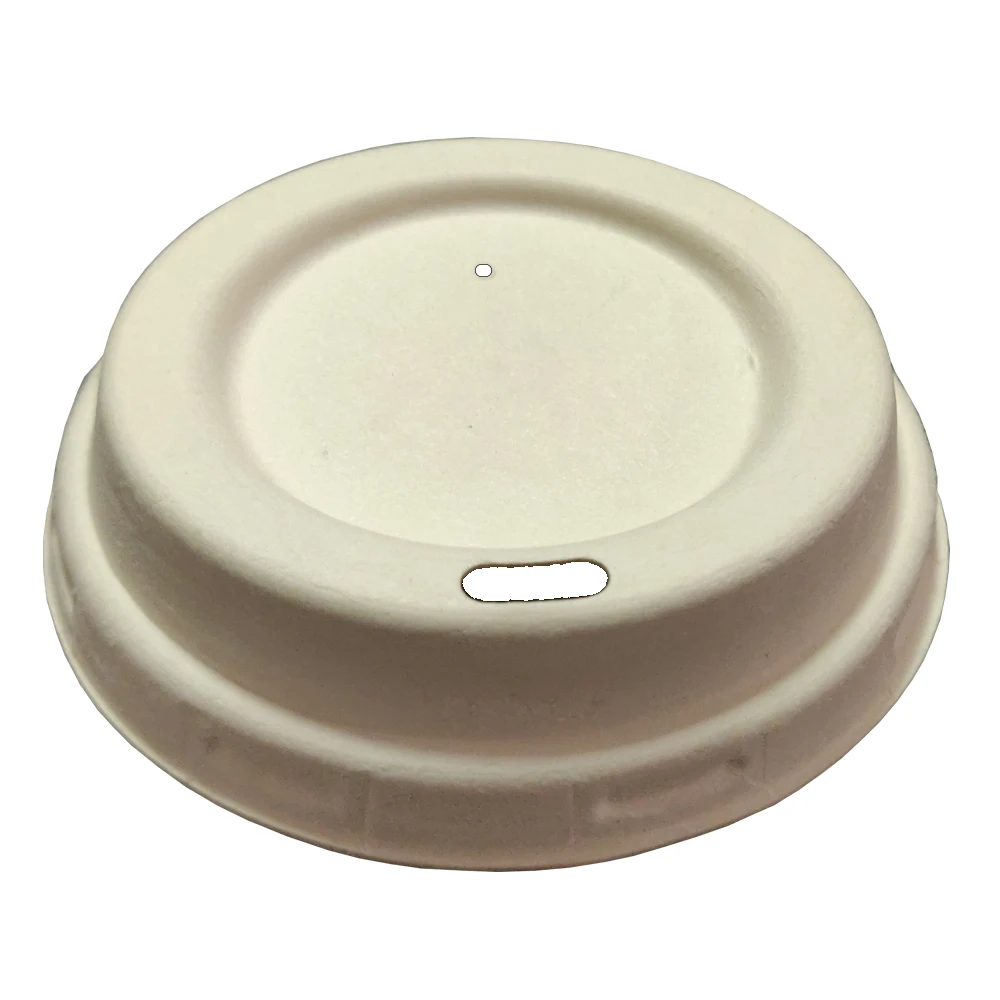 Tomato Eco-Friendly Biodegradable disposable sugarcane bagasse pulp 80mm 90mm biodegradable paper cup lid