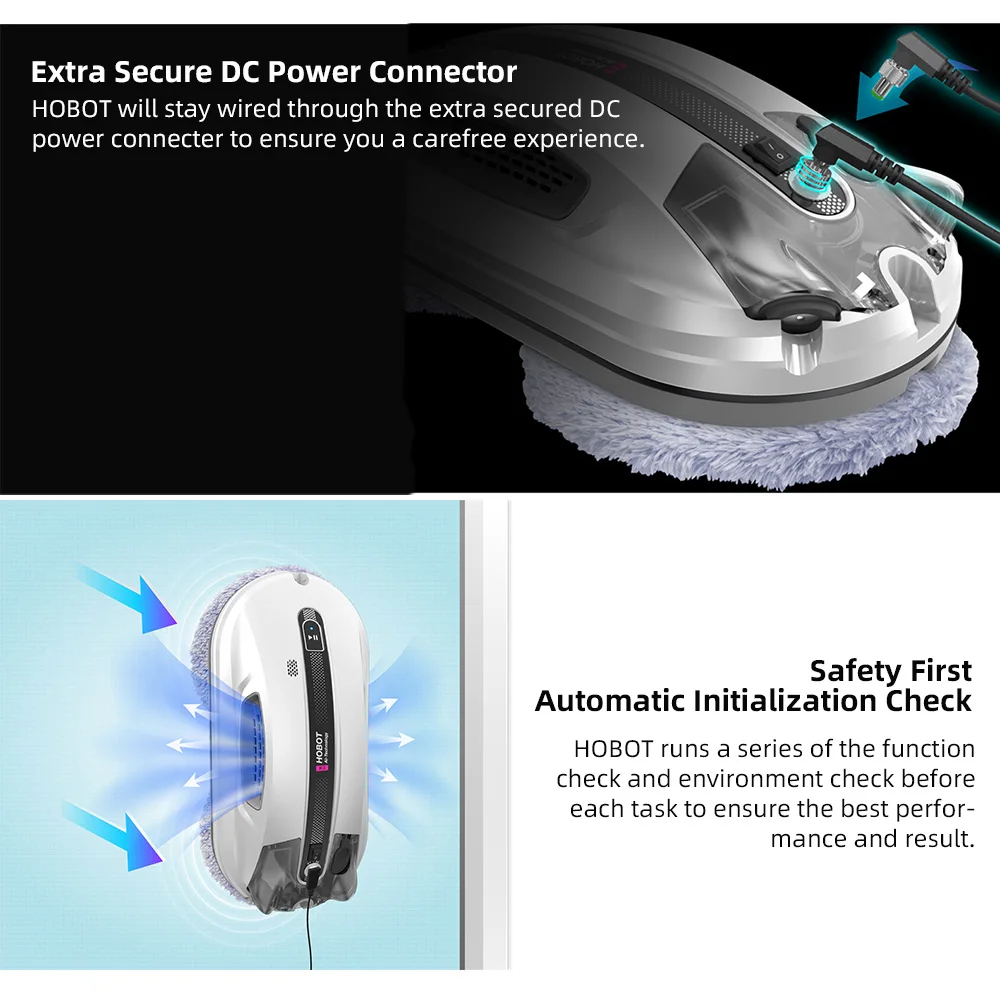 Hobot R3 Smart Window Vacuum Cleaning Robot, Dual Automatic Sprinkler System With Ultrasonic Nozzle For Super Cleaning Power