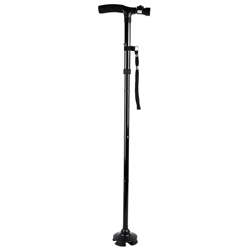 Aluminum foldable walking stick  height adjustable collapsible walking cane with LED light