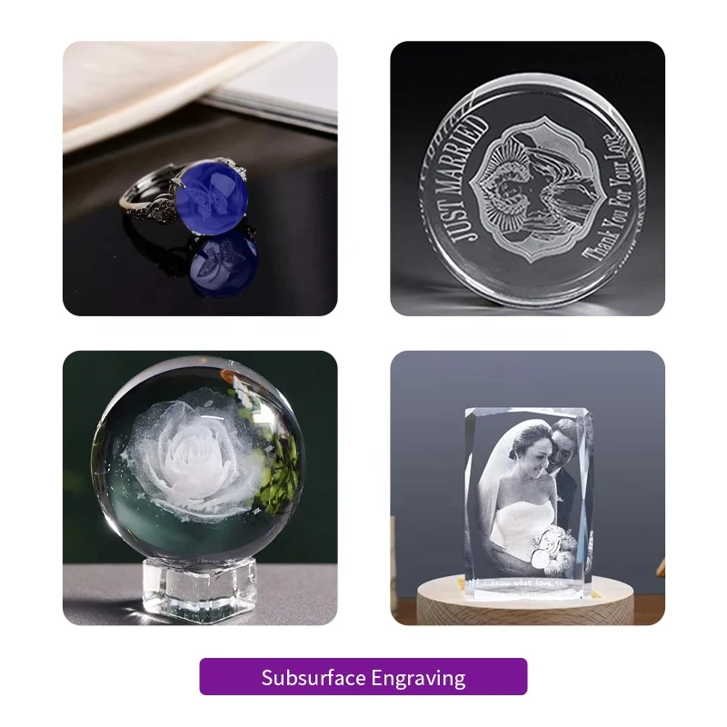 3D Crystal Laser Subsurface Engraving Machine for Glass Crystal Acrylic Cube Ball Photo Projects Inner Printer UV Lazer Marking