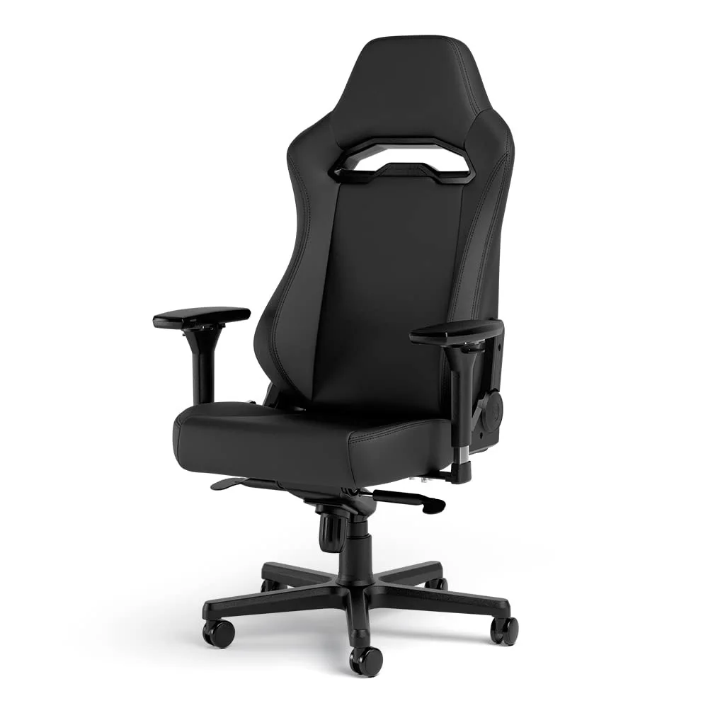 Black Leather Gaming Racing Car Driving Seat Chair with 4D Armrest Molded Foam Premium Gamer Silla with Rocking Frog Mechanism