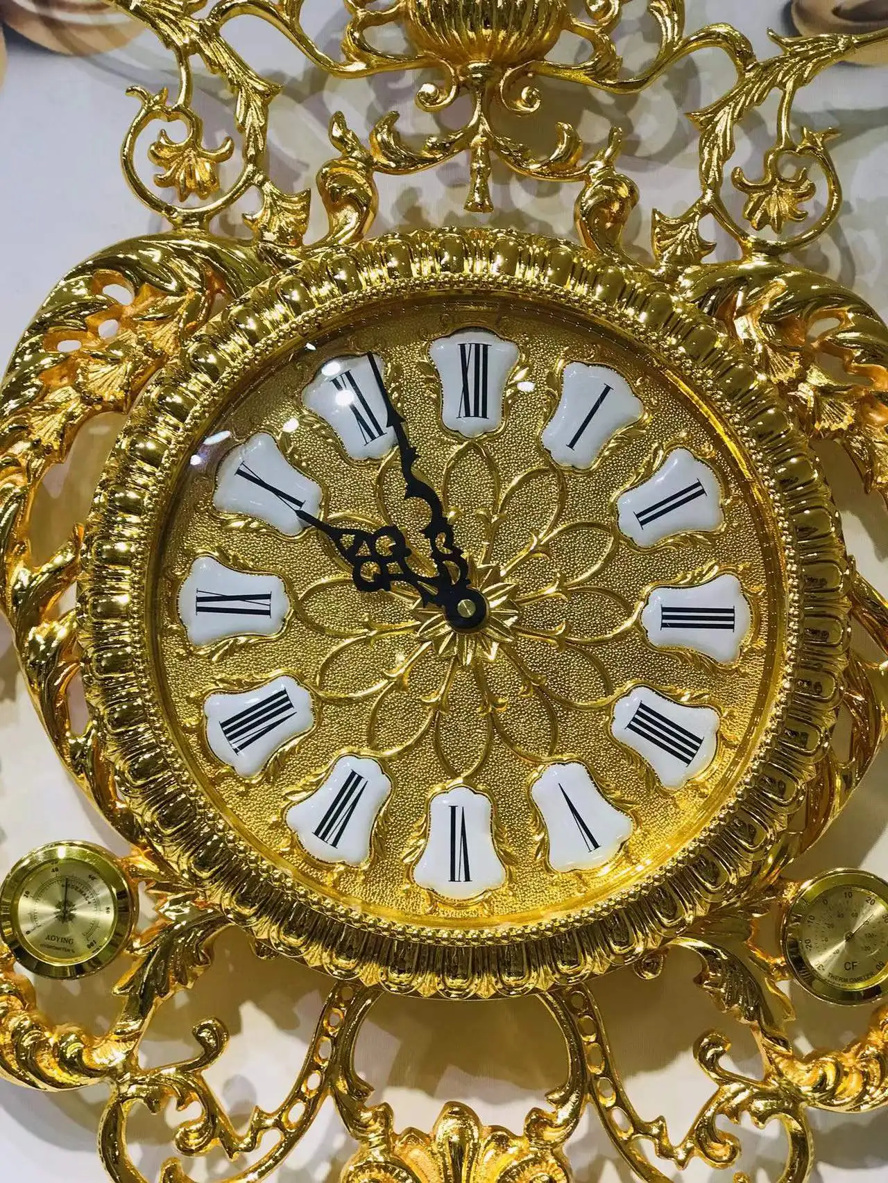 European Design Wall Clock Luxury Decoration Wall Clocks Handmade Golden Antique Style Wall Clock