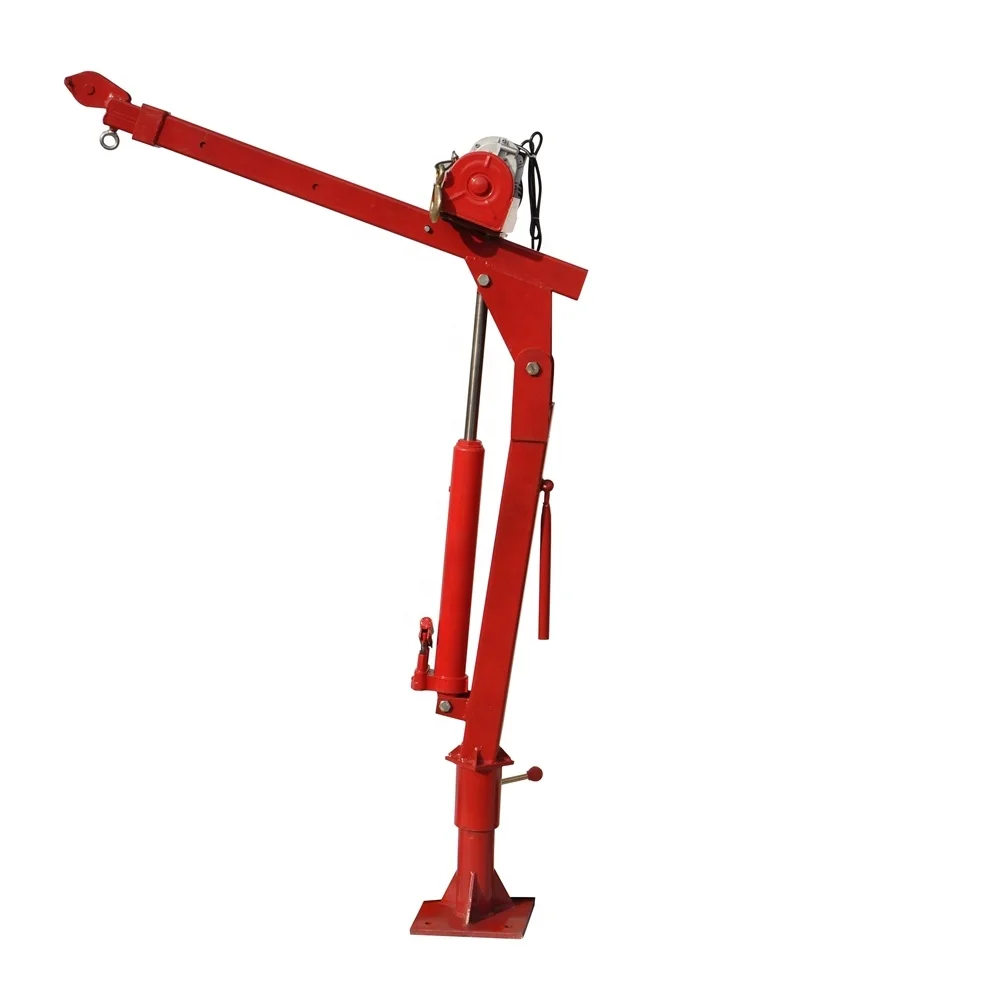 mini truck mounted crane Small Truck Crane with Hydraulic System Control 500 kg 8 meters rope [24V + wireless remote control]