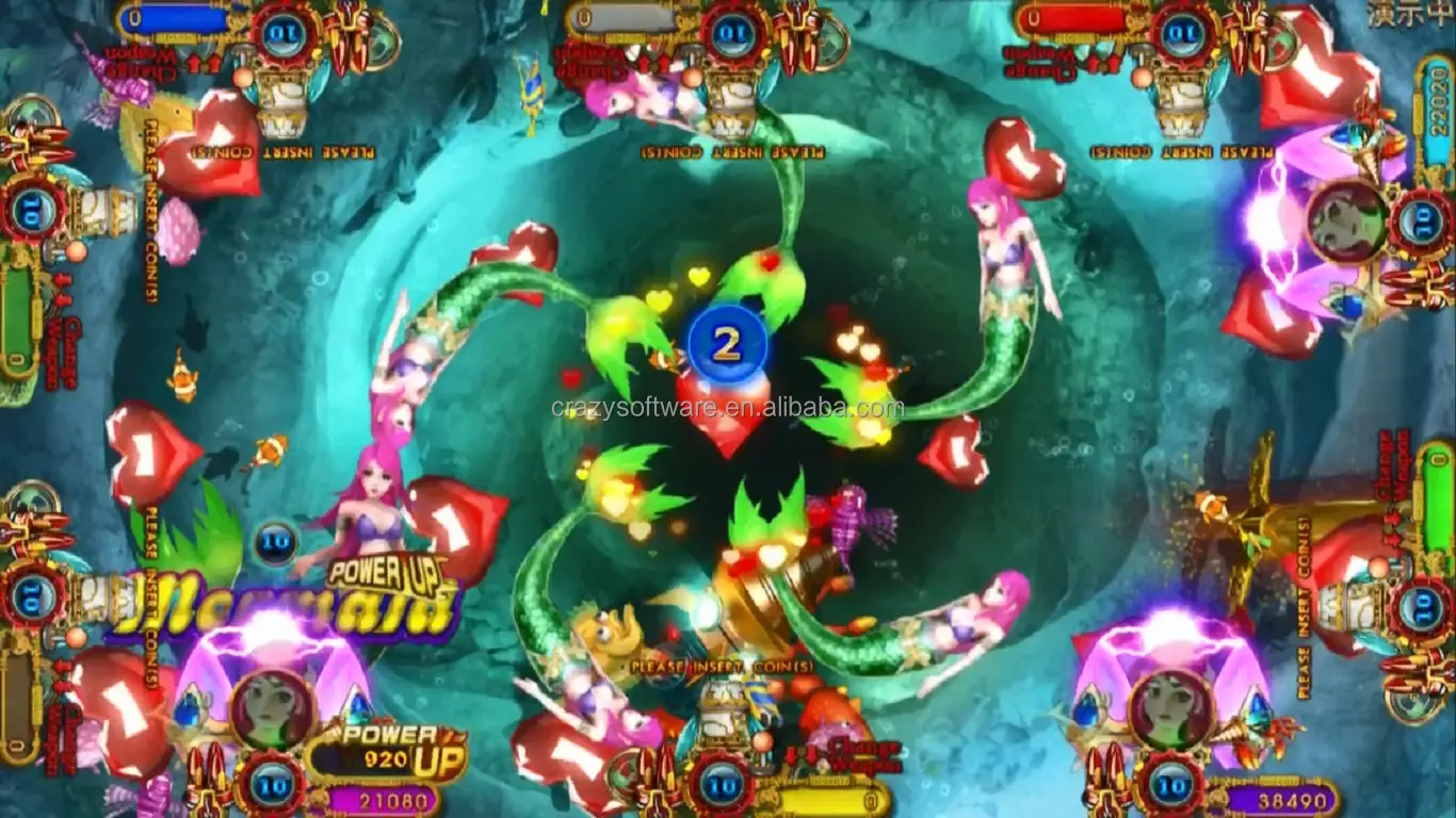 Hot Popular 3 Players Multi Shooting Games Fishing Machine For Mermaid Legends