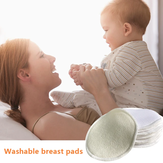 Organic Bamboo Reusable nursing pads for breastfeeding maternal washable non-slip breast milk pads