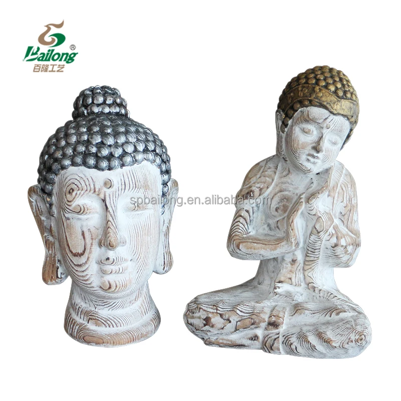 home decor sculpture wood carving service distressed painted carving crafts custom figurine buddha wood statue