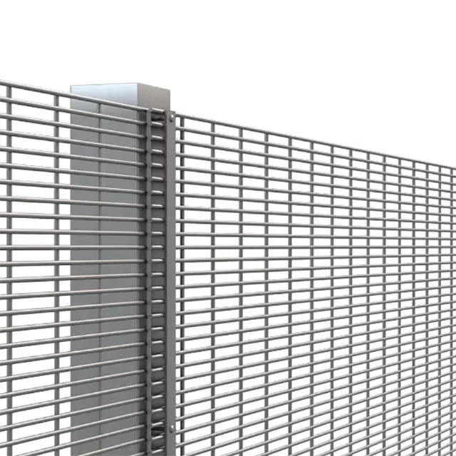 Cheap High Quality Metal Barbed Wire Mesh Anti Climb 358 Security Beta Fence For Railway Station