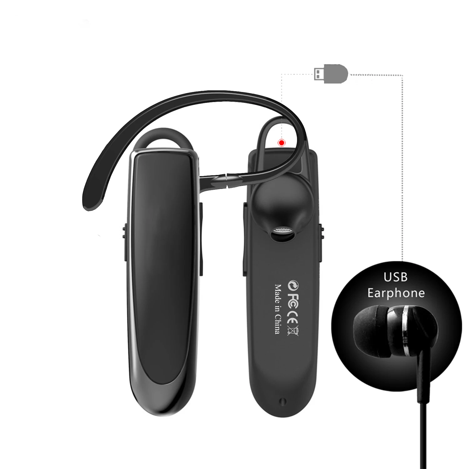 Hot sale best wireless single ear  headset earphone earpiece for business person and truck driver