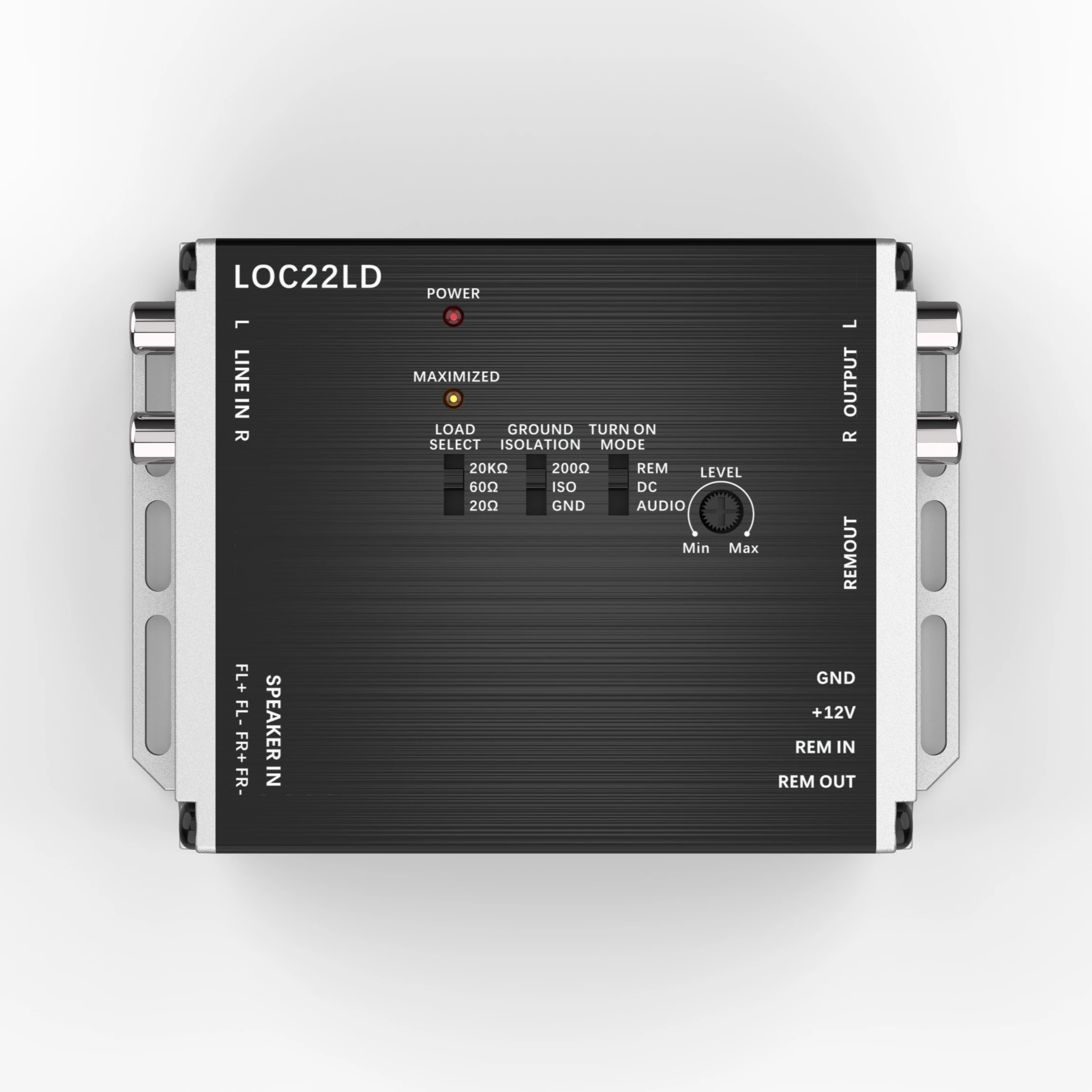 Edge LOC22-LD Premium Line Output Converters two channels of active speaker level inputs (up to 40V input handling)
