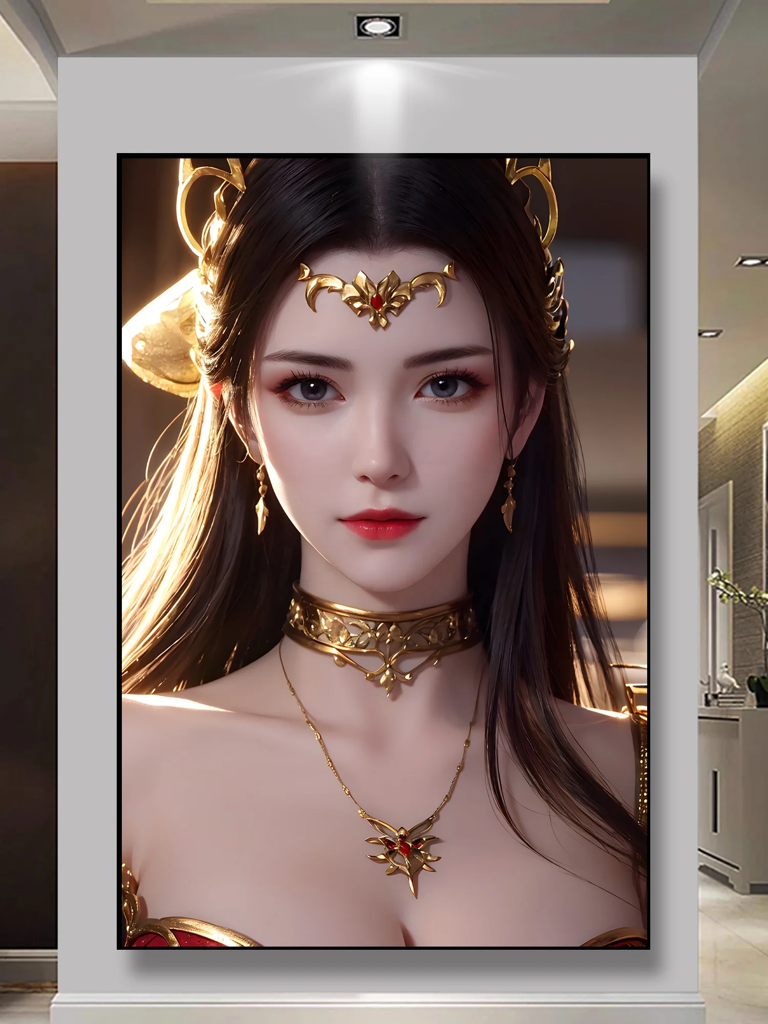 Anime Decorative Picture Queen Medusa Crystal Porcelain Painting for Personal Individual Bedroom Decoration