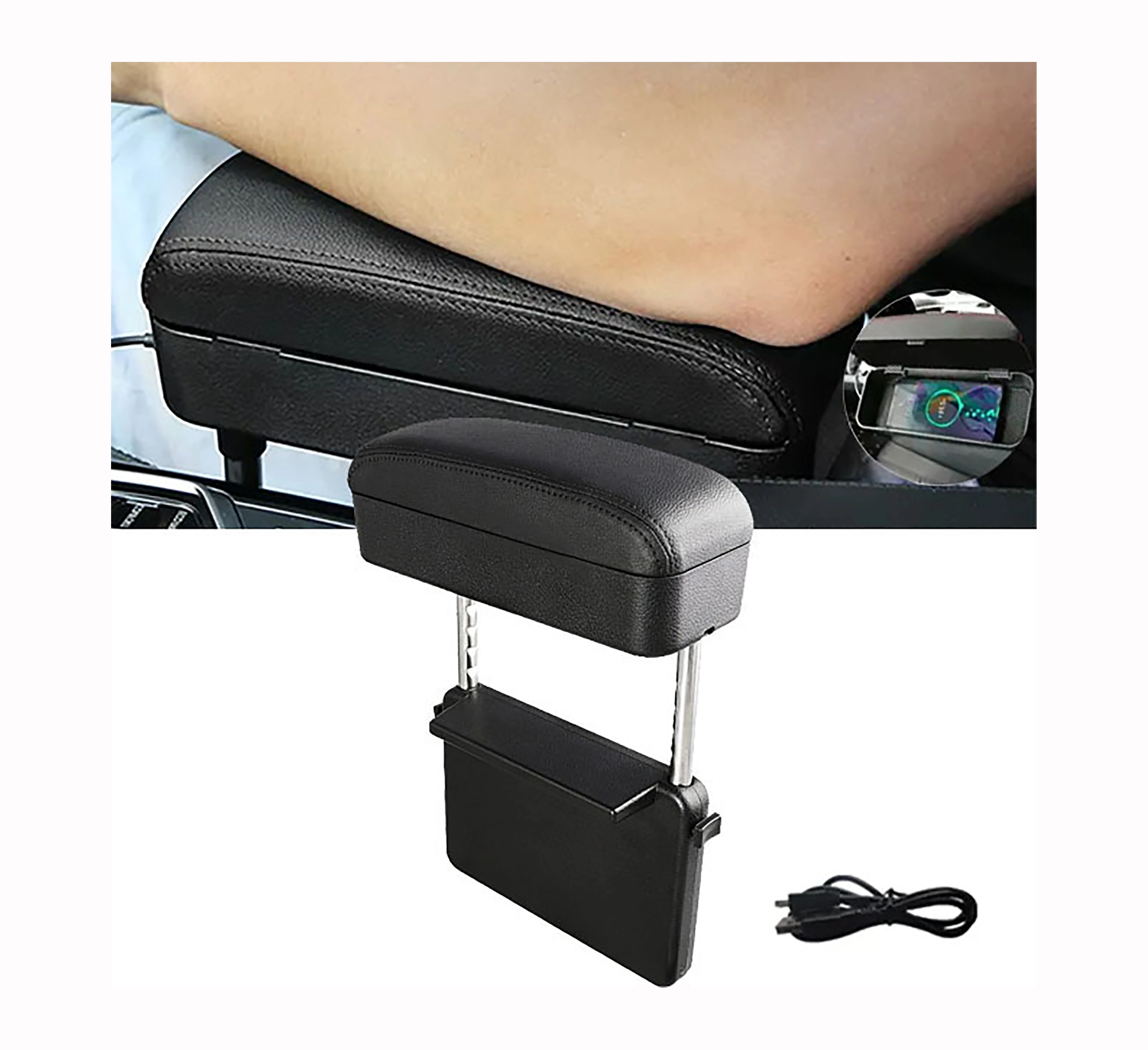 New Hot sell Car Armrest Box Adjustable Pad Refit Car Central Lift Armres Storage Organizer Box Arm Rest