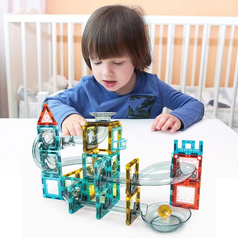 Children Games Magnetic Marble Roller Blocks