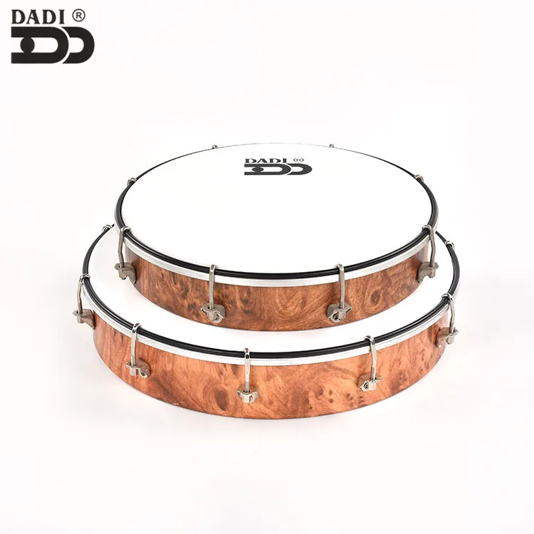 
musical instrument logo print wooden tunable 8 10 12 tambourine hand drum 