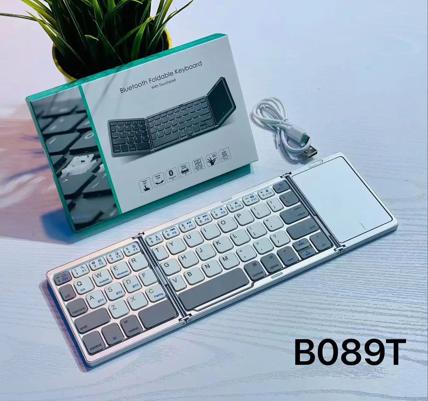 Foldable keyboard with touchpad For Windows Android Tablet mini Bt Wireless Keyboard