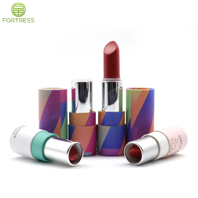 Recycled Cardboard Lipstick Packaging Tube Boxes Custom Paperboard Cosmetic Container Empty Lipstick Kraft Paper Tubes