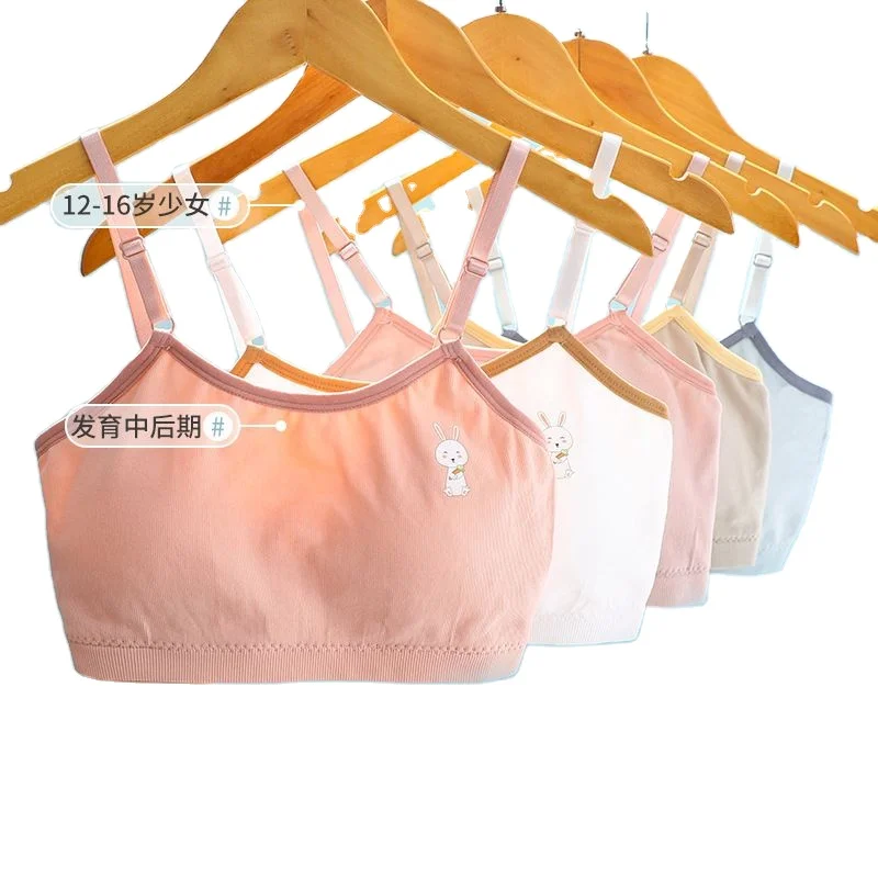 Development period female student older children junior high school girl vest adjustable shoulder strap seamless underwear