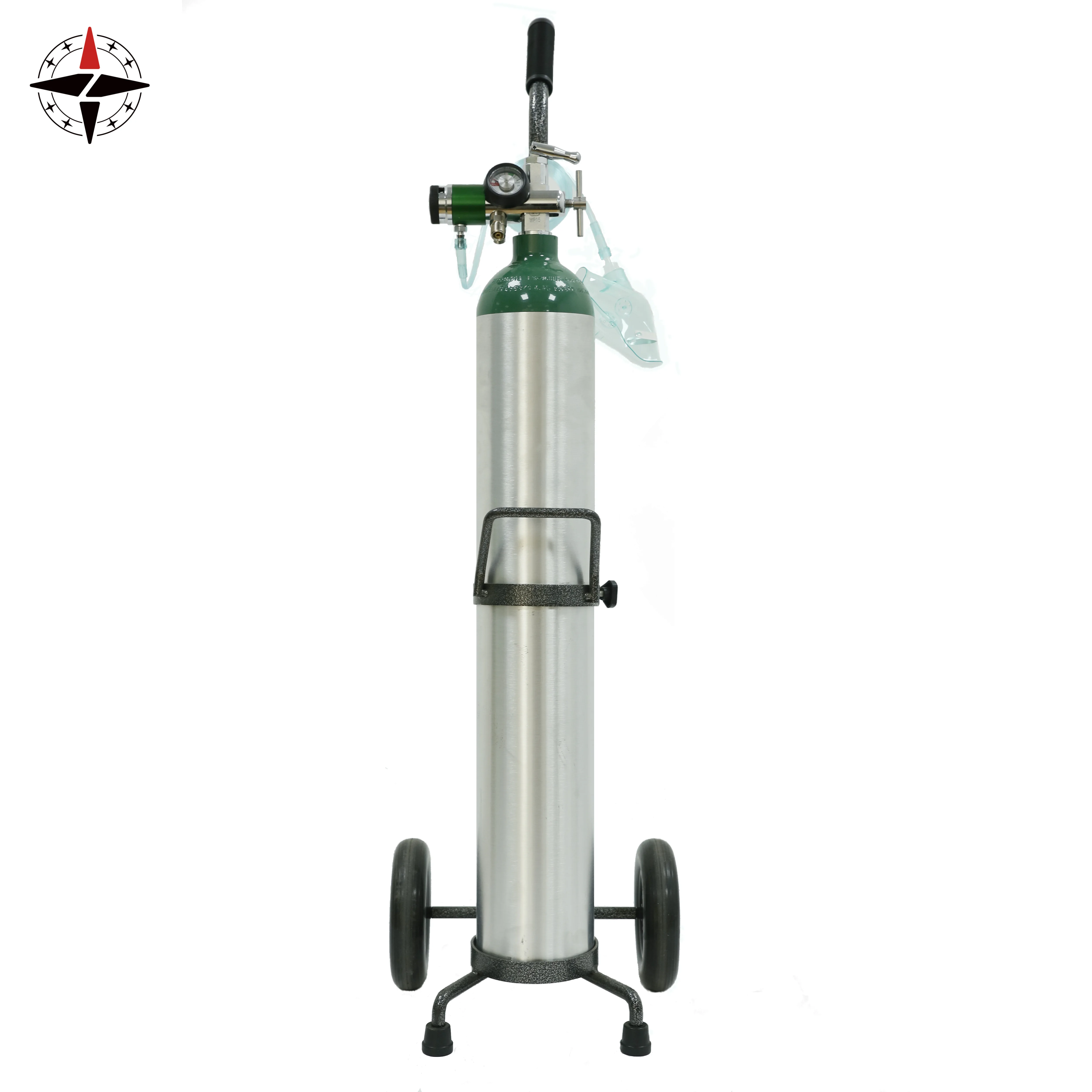 Whole sale Aluminum Medical oxygen cylinder MD ME 2.97L 4.6l DOT PED O2 tank portable oxygen valve regulator cart CGA 870