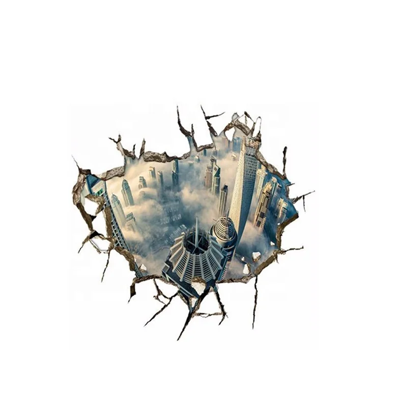 Пользовательский Печатный 3D художественный съемный пол наклейки на