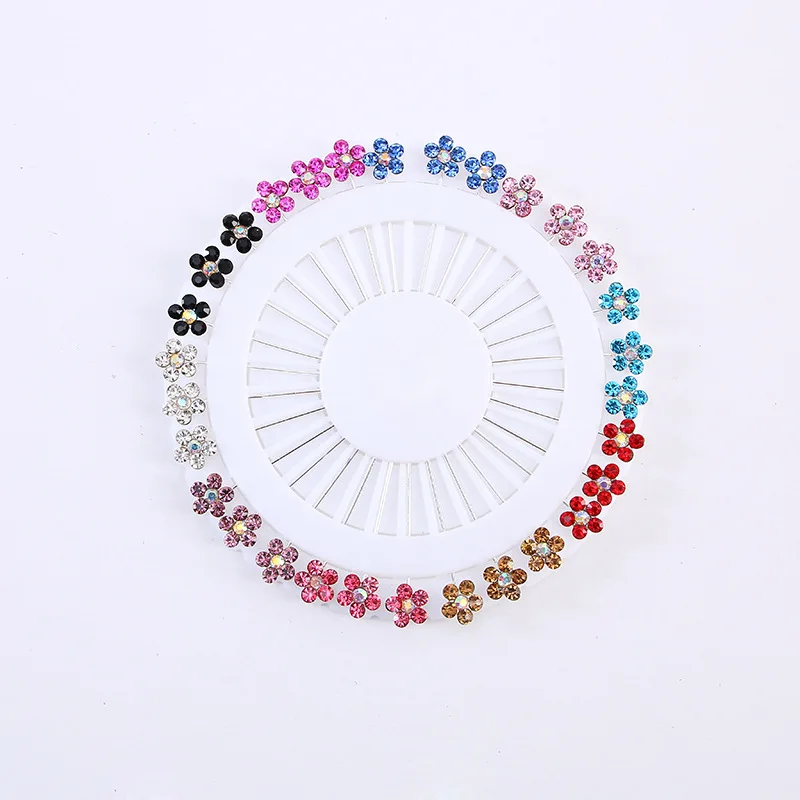 Wholesale muslim hijab pins multi color little plum rhinestones small pin hijab brooch