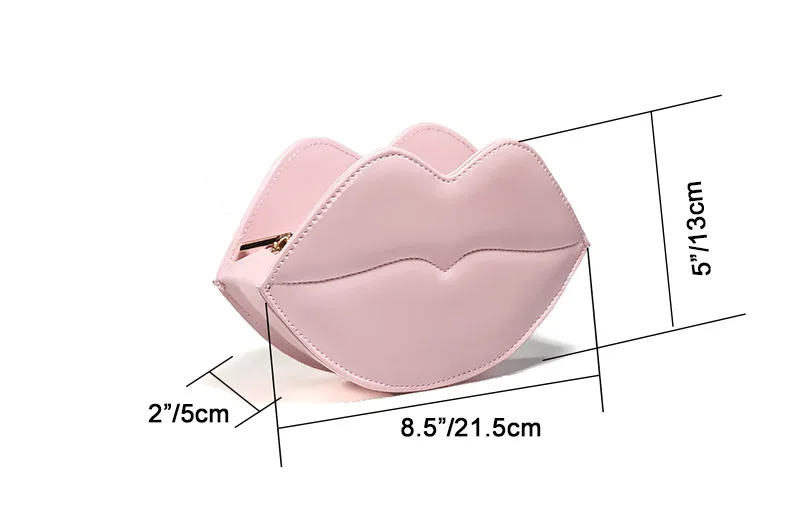 Fashion trending lip shaped cosmetic bag