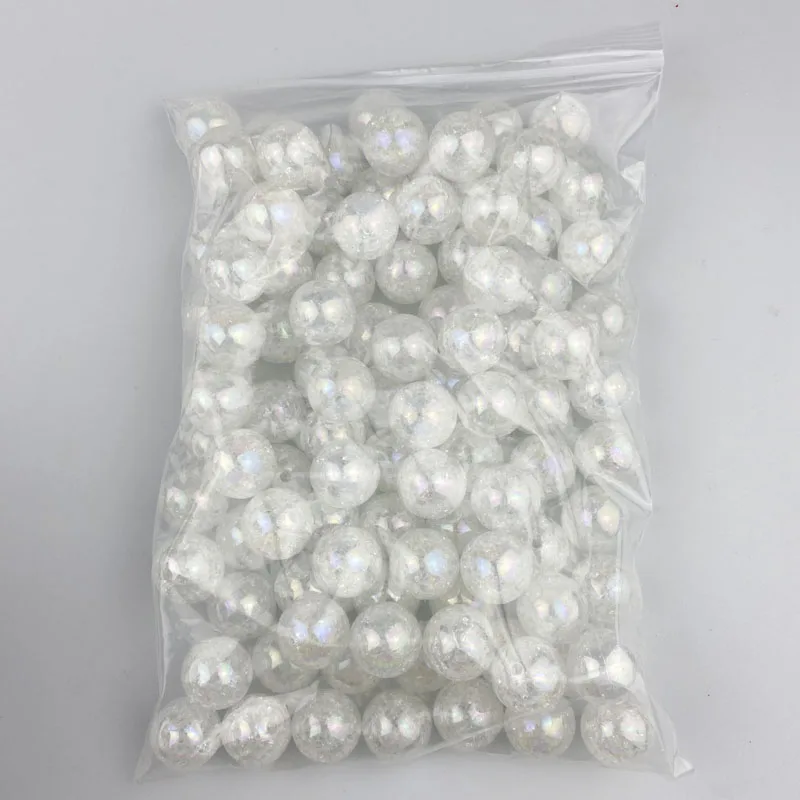 RTS 500g/bag AB Color Acrylic Beads 20mm Bubblegum beads for Bracelet Necklace Jewelry Making Crack Plastic Lucite Beads for pen