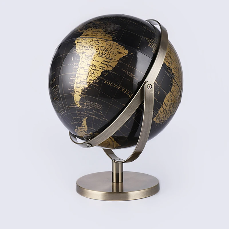 
Promotional Top Quality PVC surface universal metal base 25cm antique world globe for home decoration 