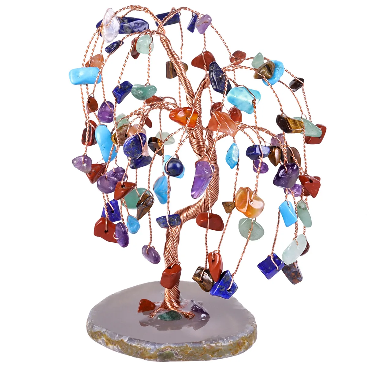 Customization Natural Gem Crystals Healing Stones Hand Made Lucky Crystal Tree for Christmas Decoration