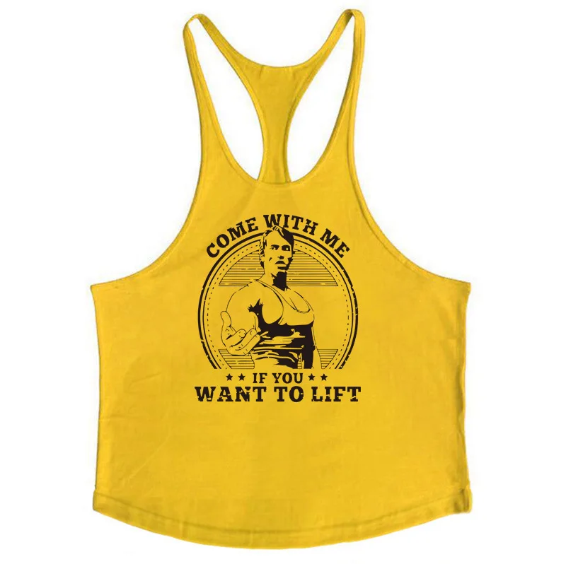 Mr Fitness Schwarzenegger Classic Fitness Spaghetti Strap Workout Vest Cross Body Camisole Solid Colour Printed Large Vests