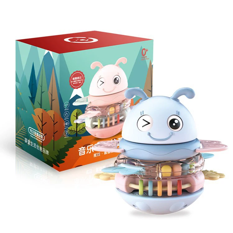 Children electronic music tumbler toy five layer stacked kids toy baby gum toy customizable packaging