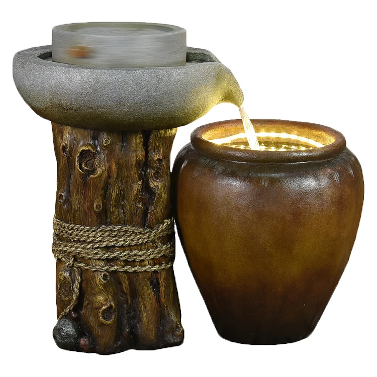 Polyresin JN200 Home Decor Ineterior Fountain Water Outdoor Feng Shui Landscapes