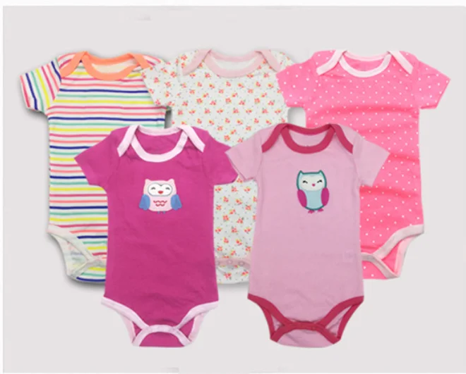 Baby Clothing Baby Boy Baby Girl Bodysuit Shortsleeves Summer Romper Clearance Sale Wholesale Cotton Infant Clothes