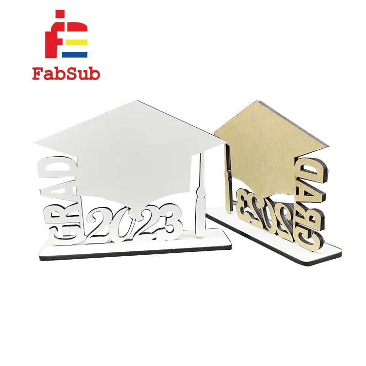 2023 Wooden Graduation Gifts MDF Blanks Personalized White Frame sublimation GRAD Photo frames