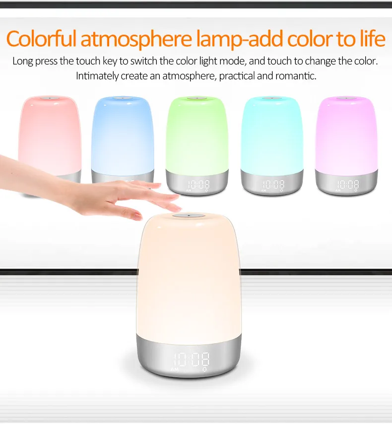 Sunrise Wake up Alarm Clock Nightlight with usb charging Analog Alarm Clock LED Bedside Lamp for Children