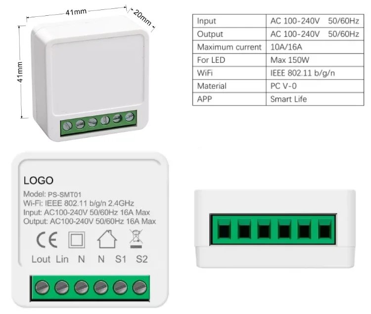 Factory Home Moes Zigbee Switch Smart Mcb Elcb 400v 16A Wifi smart switch mini With Wholesale Price Moes Zigbee