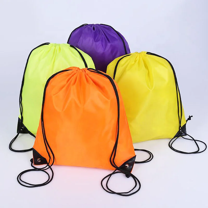 Durable Factory Price Custom Promotional Large Capacity Drawstring Polyester Sports Backpack Bag For Exercise Clothes Shoes