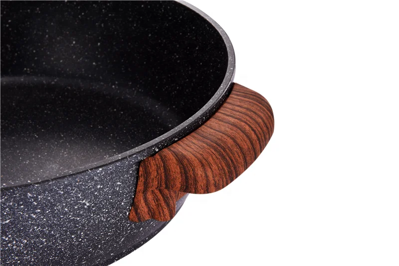 Круглая электрическая сковорода 32 см, черная каменная антипригарная электрическая сковорода