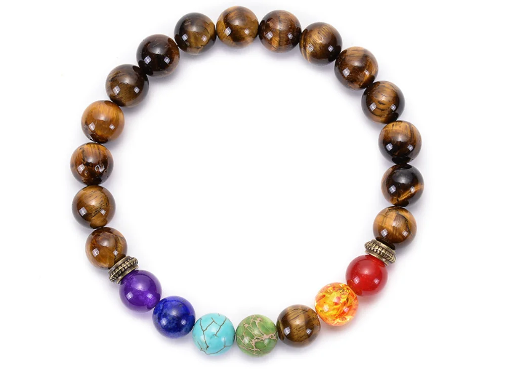 
Top sellers 2020 amazon essential oil accessories healing stones jewelry chakra lava yoga mala crown beads bracelet for gift 