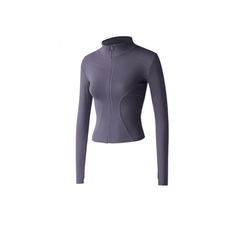 Long Sleeve Sports Jacket Women Zip Fitness Yoga Shirt Winter Warm Gym Top Activewear Running Coats Workout Clothes