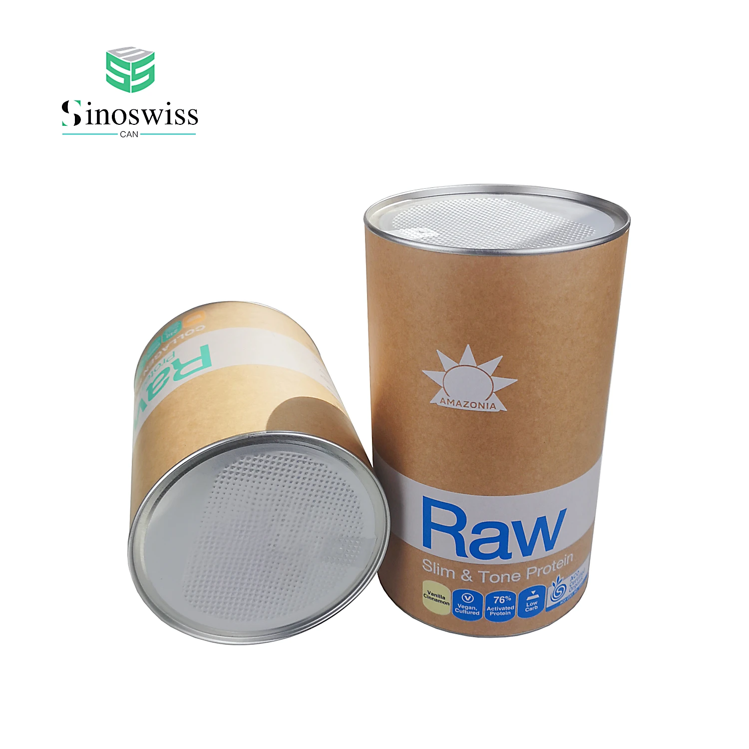 Wholesale Factory Round Cardboard Packaging Empty Coffee Cans Whey Protein Composite Can