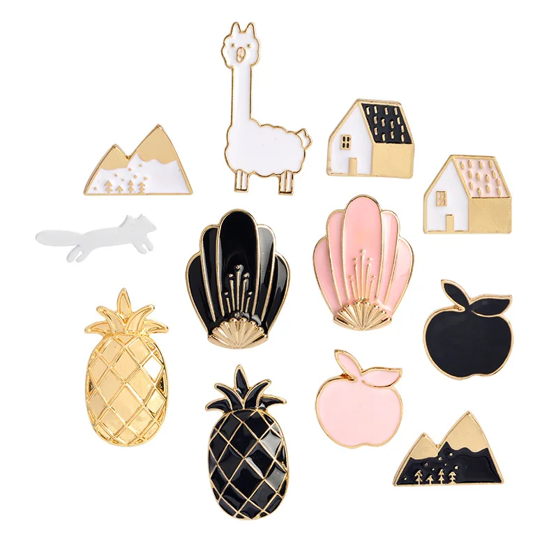 New Design Lovely Cartoon Fruit Enamel Pin Metal Zinc Alloy Badge Polished Style for Gifts & Clothing Fashion